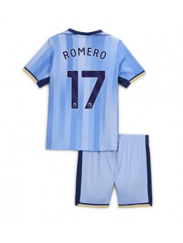 Billige Tottenham Hotspur Cristian Romero #17 Bortedraktsett Barn 2024-25 Kortermet (+ Korte bukser)